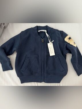 Babe & Tess Navy Zip Hoodie with Tag